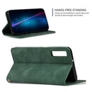 Retro Skin Feel Business Magnetic Horizontal Flip Leather Case for Samsung Galaxy A7 2018(Army Green)
