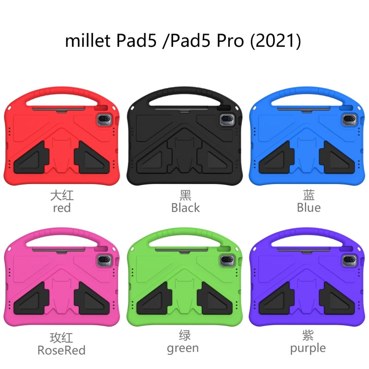 For Xiaomi Pad 5 / Pad 5 Pro 2021 EVA Flat Anti Falling Protective Case Shell with Holder(Black)