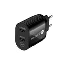 40W Dual Port PD / Type-C Fast Charger for iPhone / iPad Series, EU Plug(Black)