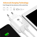 40W Dual Port PD / Type-C Fast Charger for iPhone / iPad Series, EU Plug(Black)