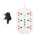T21 PD3.0 + QC3.0 Multi Hole Row Plug 3000W High Power Socket, UK Plug(White)