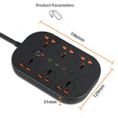 T21 PD3.0 + QC3.0 Multi Hole Row Plug 3000W High Power Socket, UK Plug(White)