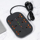 T21 PD3.0 + QC3.0 Multi Hole Row Plug 3000W High Power Socket, UK Plug(Black)