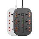 T21 PD3.0 + QC3.0 Multi Hole Row Plug 3000W High Power Socket, UK Plug(Black)