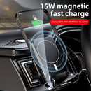 W-987 Magnetic Suction 15W Wireless Charger Car Air Outlet Bracket for iPhone and other Smart Phones(Black)