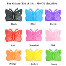 For Galaxy Tab A 10.9 2019 T510 / T515 Butterfly Bracket Style EVA Children Falling Proof Cover Protective Case(Black)