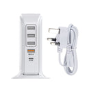 PD-36W PD3.0 + QC3.0 4-port USB Mobile Phone Charging Sailboat Multi Port Charger, UK Plug