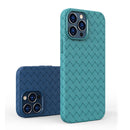 Full Coverage Woven Shockproof TPU Case For iPhone 13 Pro(Blue)