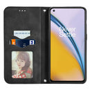 For OnePlus Nord 2 Retro Skin Feel Business Magnetic Horizontal Flip Leather Case with Holder & Card Slots & Wallet & Photo Frame(Black)