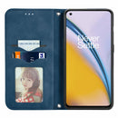 For OnePlus Nord 2 Retro Skin Feel Business Magnetic Horizontal Flip Leather Case with Holder & Card Slots & Wallet & Photo Frame(Blue)