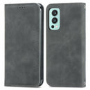 For OnePlus Nord 2 Retro Skin Feel Business Magnetic Horizontal Flip Leather Case with Holder & Card Slots & Wallet & Photo Frame(Gray)