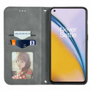 For OnePlus Nord 2 Retro Skin Feel Business Magnetic Horizontal Flip Leather Case with Holder & Card Slots & Wallet & Photo Frame(Gray)