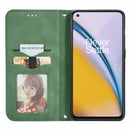 For OnePlus Nord 2 Retro Skin Feel Business Magnetic Horizontal Flip Leather Case with Holder & Card Slots & Wallet & Photo Frame(Green)