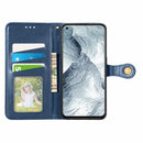 For OPPO Realme GT Master Solid Color Leather Buckle Phone Case with Lanyard & Photo Frame & Card Slot & Wallet & Stand Function(Blue)