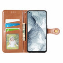 For OPPO Realme GT Master Solid Color Leather Buckle Phone Case with Lanyard & Photo Frame & Card Slot & Wallet & Stand Function(Brwon)