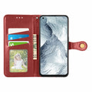 For OPPO Realme GT Master Solid Color Leather Buckle Phone Case with Lanyard & Photo Frame & Card Slot & Wallet & Stand Function(Red)