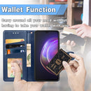For vivo V21 5G Solid Color Leather Buckle Phone Case with Lanyard & Photo Frame & Card Slot & Wallet & Stand Function(Blue)