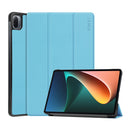 For Xiaomi Mi Pad 5 / 5 Pro ENKAY Custer Texture Horizontal Flip PU+PC Leather Case with Three-folding Holder & Sleep / Wake-up Function(Light Blue)