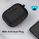 ENKAY Hat-Prince Thickened Silicone Protective Case Shock-Absorbing Cover with Keychain for Apple AirPods 3(Dark Blue)