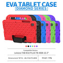 For Lenovo Tab M10 Plus TB-X606 10.3 Diamond Series EVA Anti-Fall Shockproof Sleeve Protective Shell Case with Holder & Strap(Black)