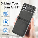 For Samsung Galaxy Z Flip3 5G Litchi Pattern Folding Leather Shockproof Card All-inclusive Case(Black)
