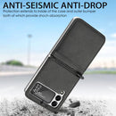 For Samsung Galaxy Z Flip3 5G Litchi Pattern Folding Leather Shockproof Card All-inclusive Case(Black)