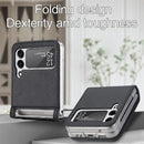 For Samsung Galaxy Z Flip3 5G Litchi Pattern Folding Leather Shockproof Card All-inclusive Case(Black)