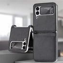 For Samsung Galaxy Z Flip3 5G Litchi Pattern Folding Leather Shockproof Card All-inclusive Case(Black)