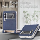 For Samsung Galaxy Z Flip3 5G Litchi Pattern Folding Leather Shockproof Card All-inclusive Case(Blue)