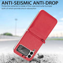 For Samsung Galaxy Z Flip3 5G Litchi Pattern Folding Leather Shockproof Card All-inclusive Case(Red)