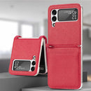 For Samsung Galaxy Z Flip3 5G Litchi Pattern Folding Leather Shockproof Card All-inclusive Case(Red)