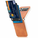 For Samsung Galaxy Z Flip3 5G Litchi Pattern Folding Leather Shockproof Card All-inclusive Case(Brown)