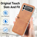For Samsung Galaxy Z Flip3 5G Litchi Pattern Folding Leather Shockproof Card All-inclusive Case(Brown)