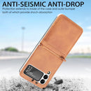 For Samsung Galaxy Z Flip3 5G Litchi Pattern Folding Leather Shockproof Card All-inclusive Case(Brown)