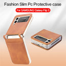 For Samsung Galaxy Z Flip3 5G Litchi Pattern Folding Leather Shockproof Card All-inclusive Case(Brown)