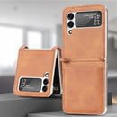 For Samsung Galaxy Z Flip3 5G Litchi Pattern Folding Leather Shockproof Card All-inclusive Case(Brown)