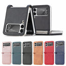 For Samsung Galaxy Z Flip3 5G Litchi Pattern Folding Leather Shockproof Card All-inclusive Case(Black)