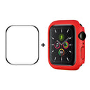 ENKAY Hat-Prince PC Frame + Full Coverage PMMA HD Screen Protector Film for Apple Watch Series 7 41mm(Red)