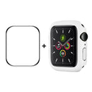 ENKAY Hat-Prince PC Frame + Full Coverage PMMA HD Screen Protector Film for Apple Watch Series 7 45mm(White)