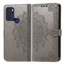 For Motorola Moto G60S Mandala Embossing Pattern Horizontal Flip Leather Case with Holder & Card Slots & Wallet & Lanyard(Grey)