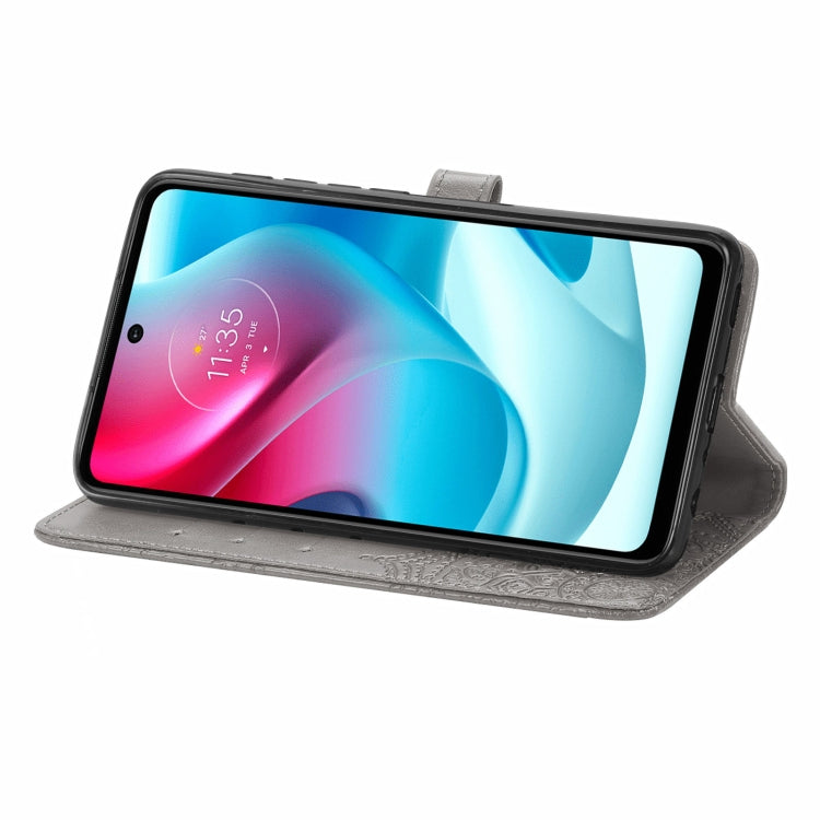 For Motorola Moto G60S Mandala Embossing Pattern Horizontal Flip Leather Case with Holder & Card Slots & Wallet & Lanyard(Grey)
