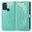 For Motorola Moto G60S Mandala Embossing Pattern Horizontal Flip Leather Case with Holder & Card Slots & Wallet & Lanyard(Green)