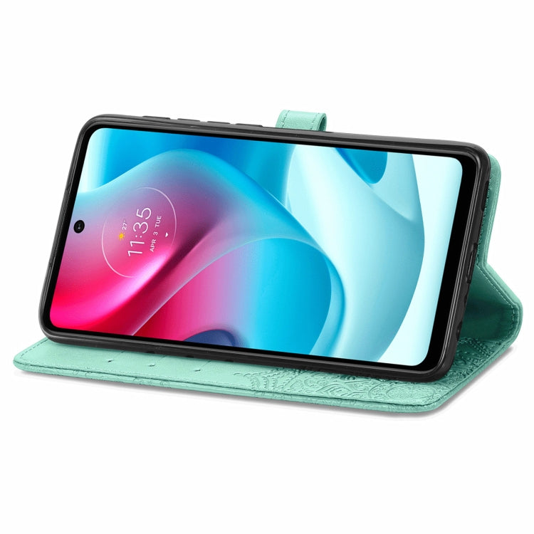For Motorola Moto G60S Mandala Embossing Pattern Horizontal Flip Leather Case with Holder & Card Slots & Wallet & Lanyard(Green)