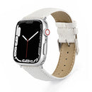Leather Strap Watch Band For Apple Watch Series 8&7 41mm / SE 2&6&SE&5&4 40mm / 3&2&1 38mm(White)