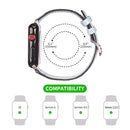 Leather Strap Watch Band For Apple Watch Series 8&7 41mm / SE 2&6&SE&5&4 40mm / 3&2&1 38mm(White)