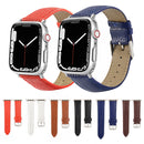 Leather Strap Watch Band For Apple Watch Series 8&7 41mm / SE 2&6&SE&5&4 40mm / 3&2&1 38mm(White)