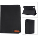 Cloth Teature Horizontal Flip PU Leather Tablet Case with Holder & Card Slots For iPad mini 6 2021(Black)