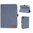 Cloth Teature Horizontal Flip PU Leather Tablet Case with Holder & Card Slots For iPad mini 6 2021(Blue)