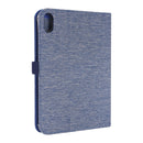 Cloth Teature Horizontal Flip PU Leather Tablet Case with Holder & Card Slots For iPad mini 6 2021(Blue)