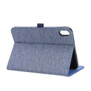 Cloth Teature Horizontal Flip PU Leather Tablet Case with Holder & Card Slots For iPad mini 6 2021(Blue)